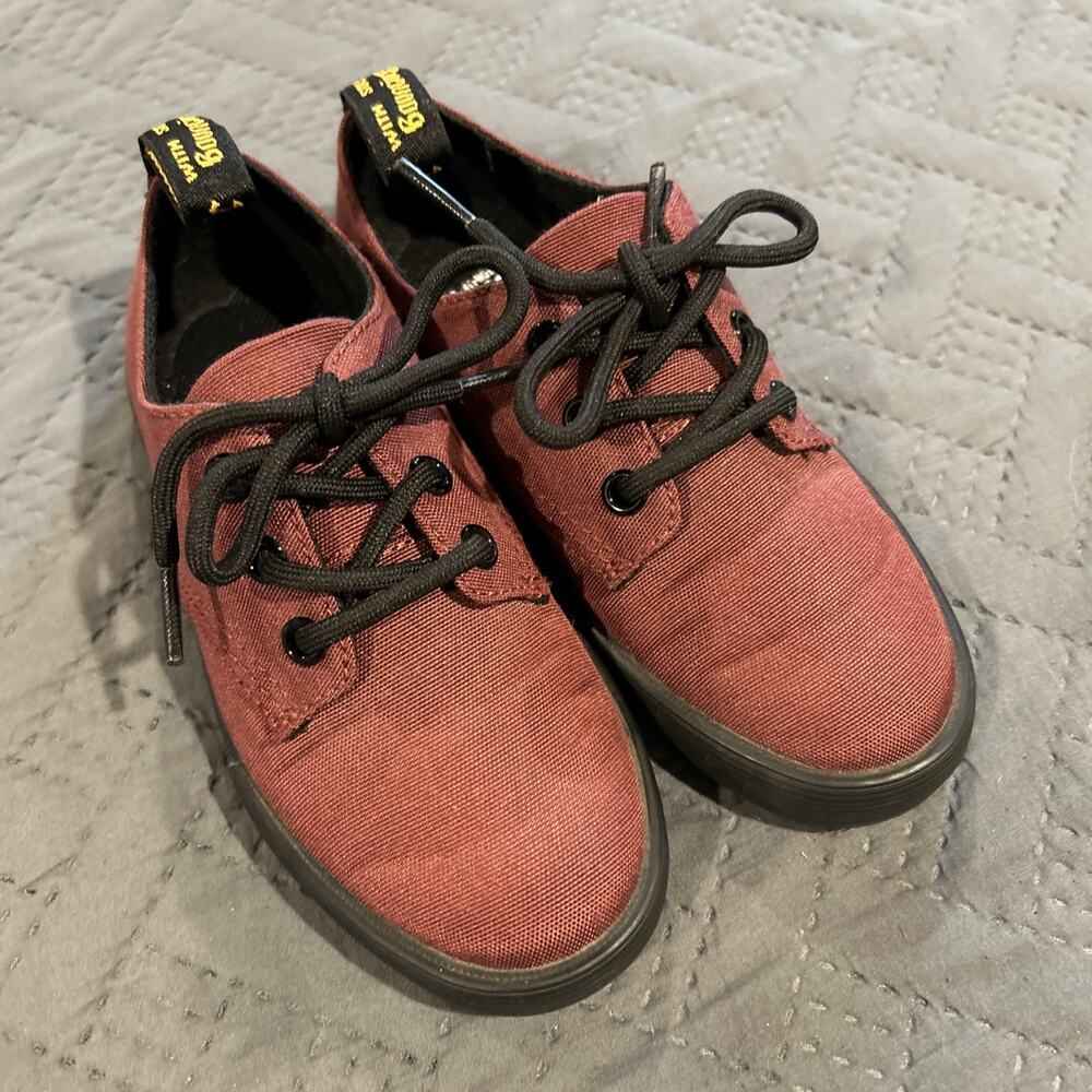 Dr. Martens Children Shoes Size 12. Canvas Air Wair Maroon Lace Up Low Top